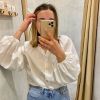 CAMISA FRUNCE BLANCA blusa frunces manga