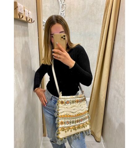 BOLSO BORDADOS ÉTNICOS CON FLECOS bolso bordados flecos