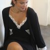 CONJUNTO CAMISON Y BATA Conj cam y bata lisa blonda